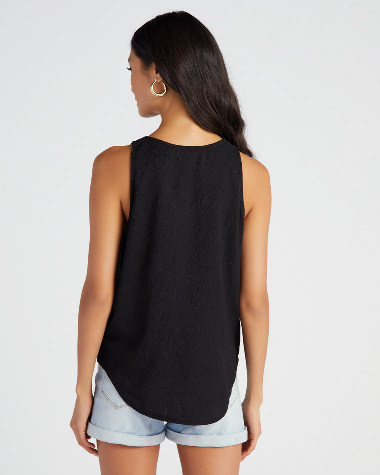 Rich Black $|& Vince Camuto V-Neck Rouched Strap Sleeveless Blouse - SOF Back