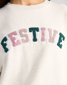 Light Oatmeal $|& Z Supply Festive Sweatshirt - SOF Detail