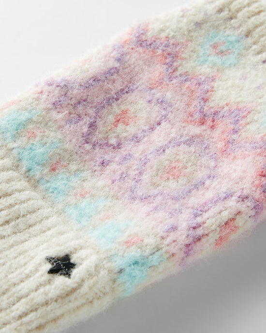 Pastel Multi $|& Jocelyn Knit Fair Isle Fingerless Mittens - Hanger Detail
