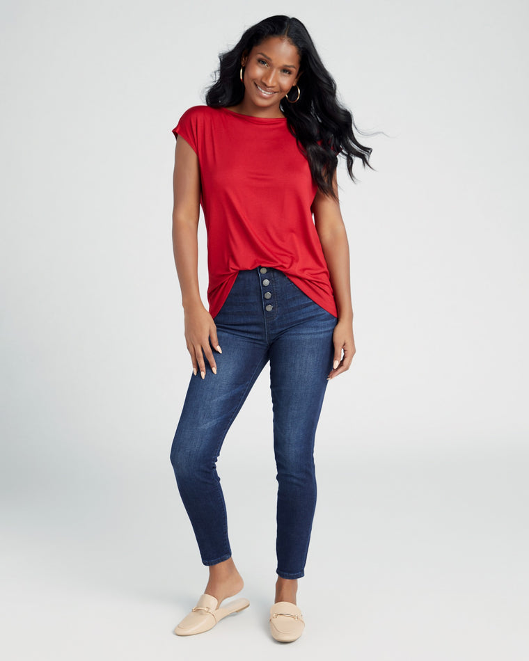 Chili Pepper $|& 78 & Sunny Brentwood Boat Neck Top - SOF Full Front
