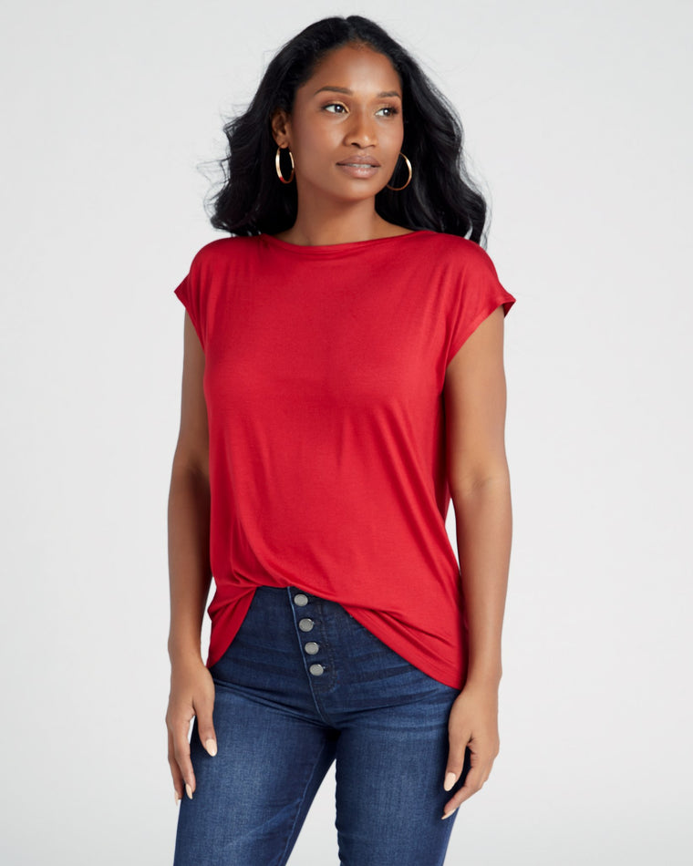 Chili Pepper $|& 78 & Sunny Brentwood Boat Neck Top - SOF Front