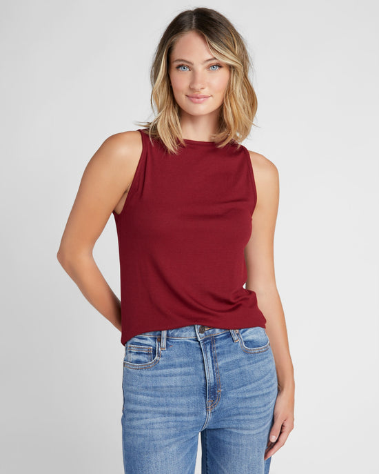 Cabernet $|& 78&SUNNY Boat Neck Tank - SOF Front