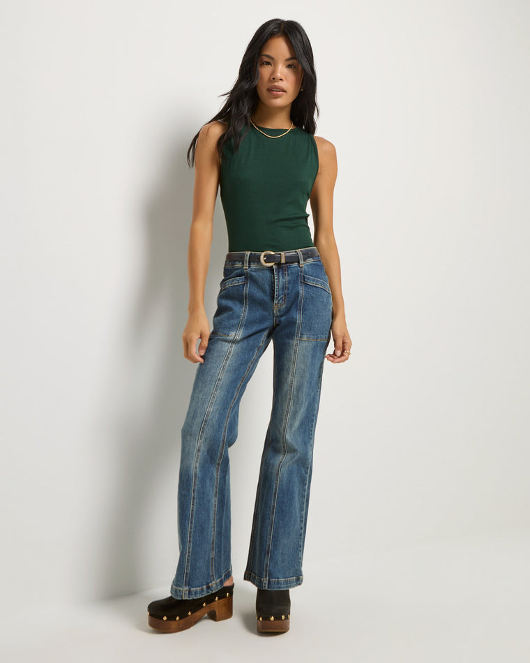 Hunter Green $|& SEAS Boat Neck Tank - VOF Front