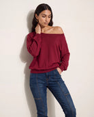Cabernet $|& SEAS Brooksville One Shoulder Sweatshirt