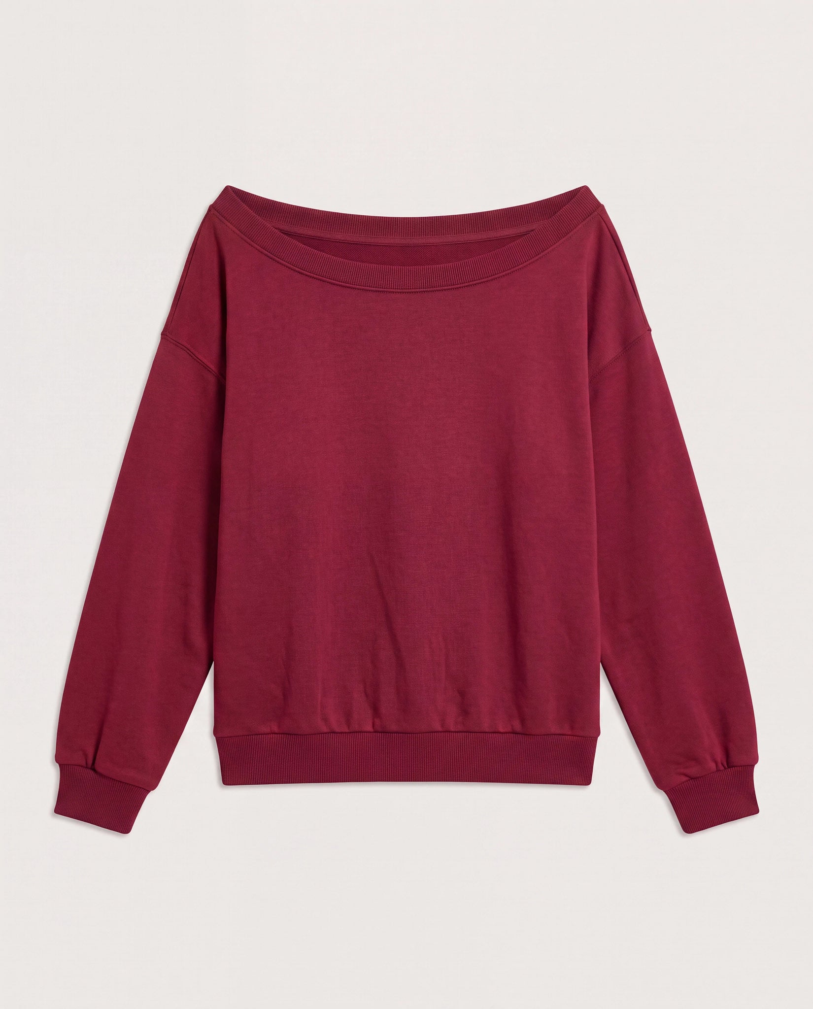Cabernet $|& SEAS Brooksville One Shoulder Sweatshirt - Hanger Back