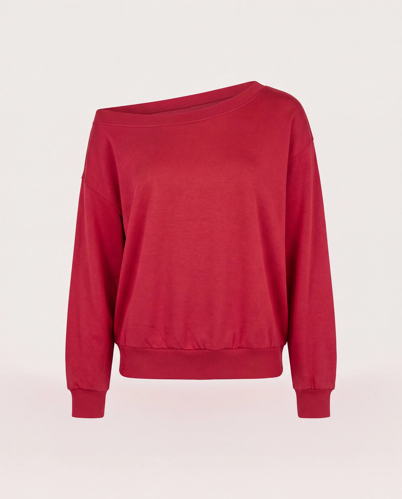 Chili Pepper $|& SEAS Brooksville One Shoulder Sweatshirt - Hanger Detail