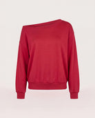 Chili Pepper $|& SEAS Brooksville One Shoulder Sweatshirt - Hanger Detail