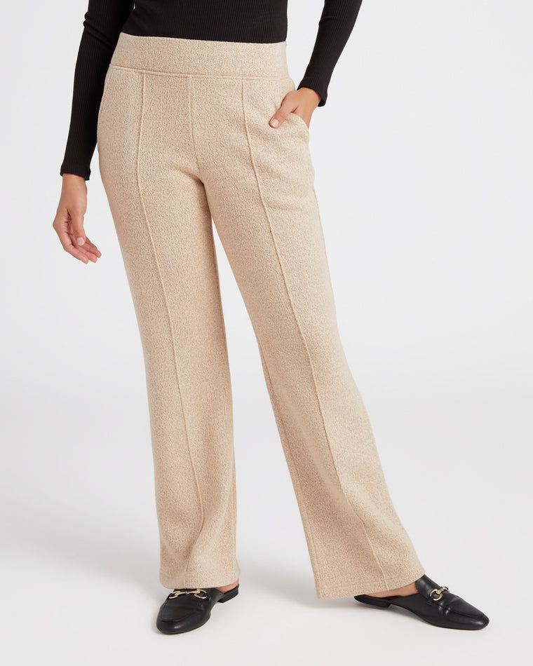 Women's cotton leggings - Beige melange - Dilling
