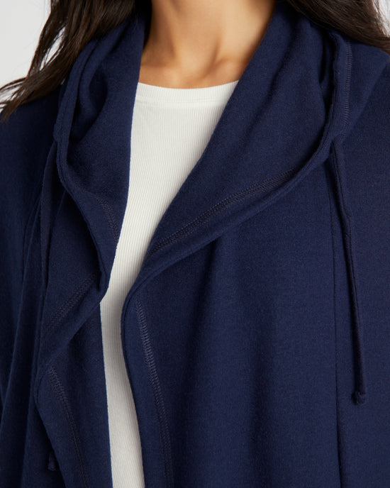 Navy $|& 78 & Sunny Over the Falls Solid Hacci Cardigan - SOF Detail