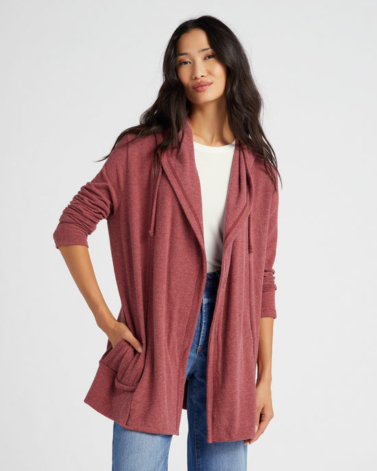 Cabernet $|& 78 & Sunny Over the Falls Solid Hacci Cardigan - SOF Front