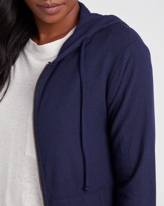 Textured Navy $|& 78 & Sunny Culver City Hoodie - SOF Detail