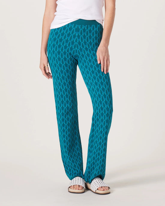 Dark Oasis Multi Teal $|& The Normal Brand Marilyn Knit Pant - VOF Front