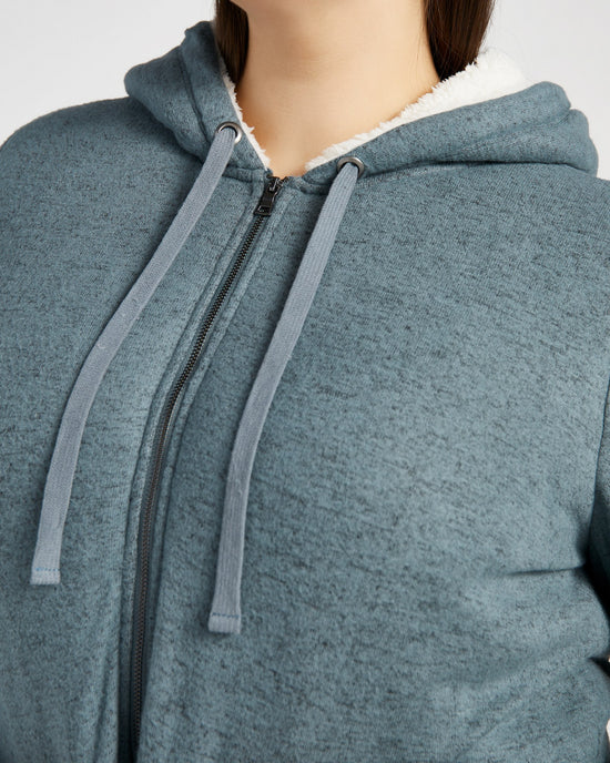 Frost Blue $|& B Collection by Bobeau Remington Sherpa Hoodie - SOF Detail