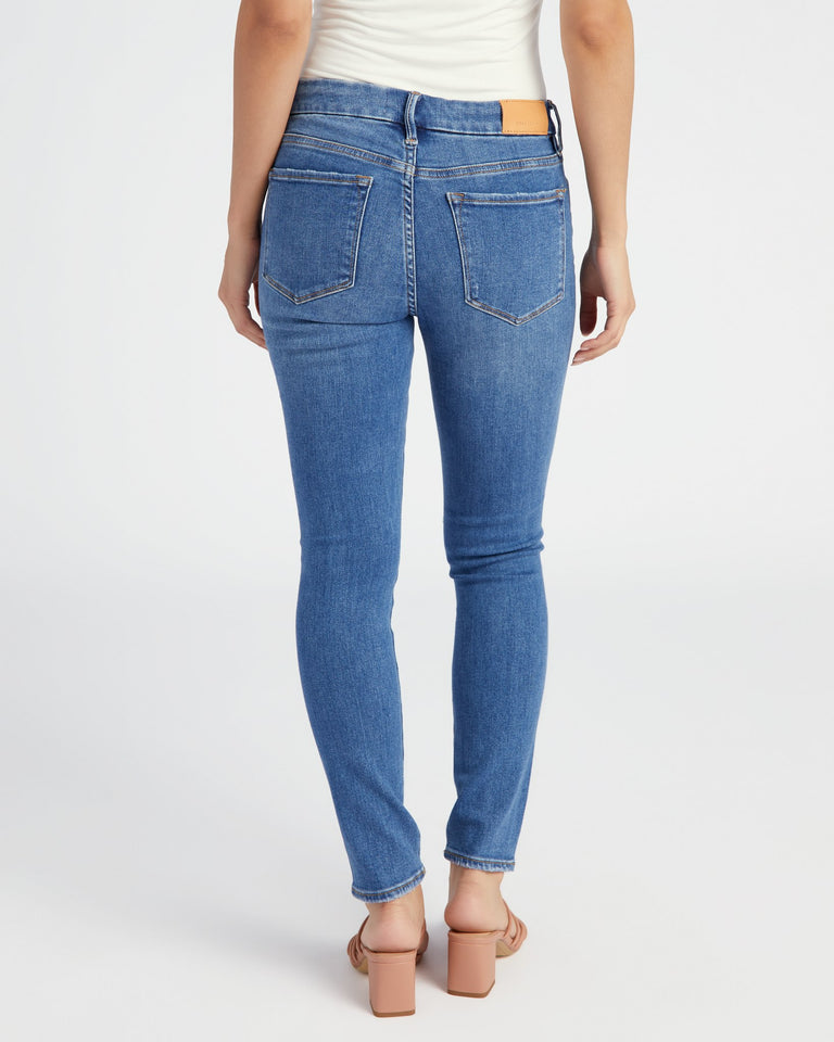 Recycled Distressed Joyrich Low Rise Skinny Ankle Jeans