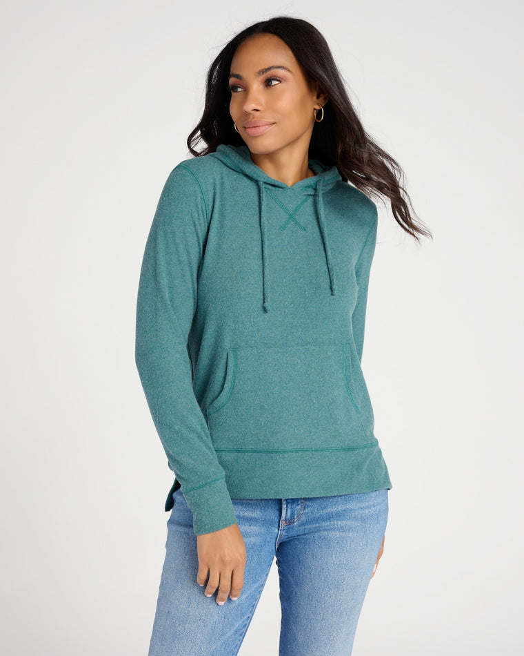 Heathered Spruced Up $|& 78 & Sunny Hacci Pocket Hoodie - SOF Front