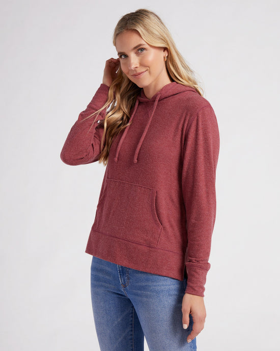 Heathered Cabernet $|& 78 & Sunny Hacci Pocket Hoodie - SOF Front