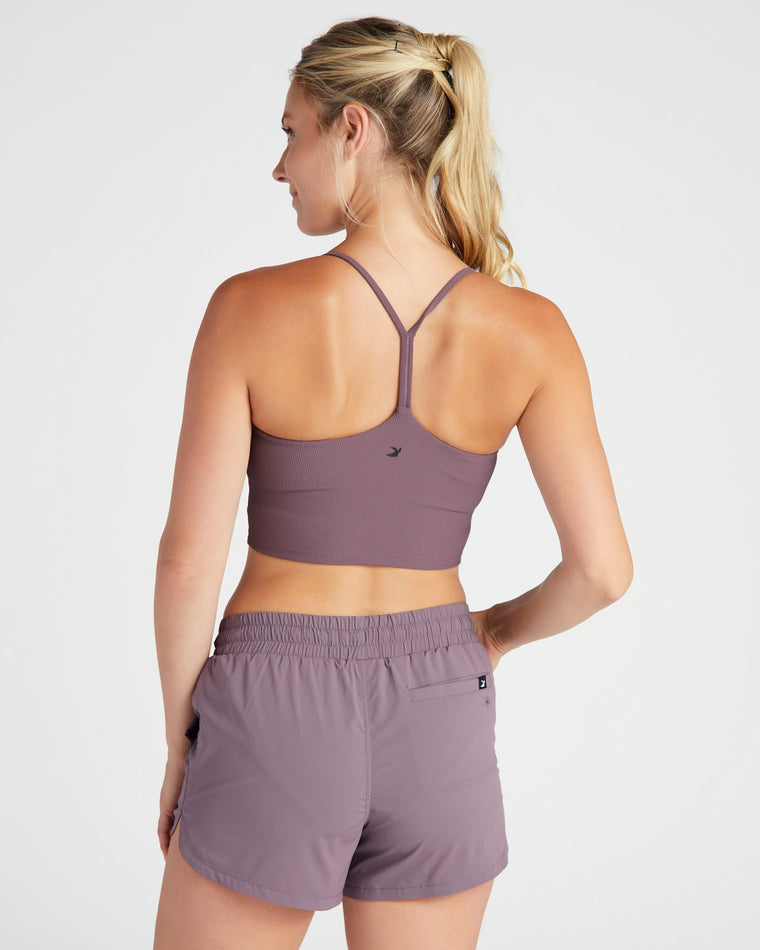 Berry Wine $|& Glyder Pure Ribbed Bra - SOF Back