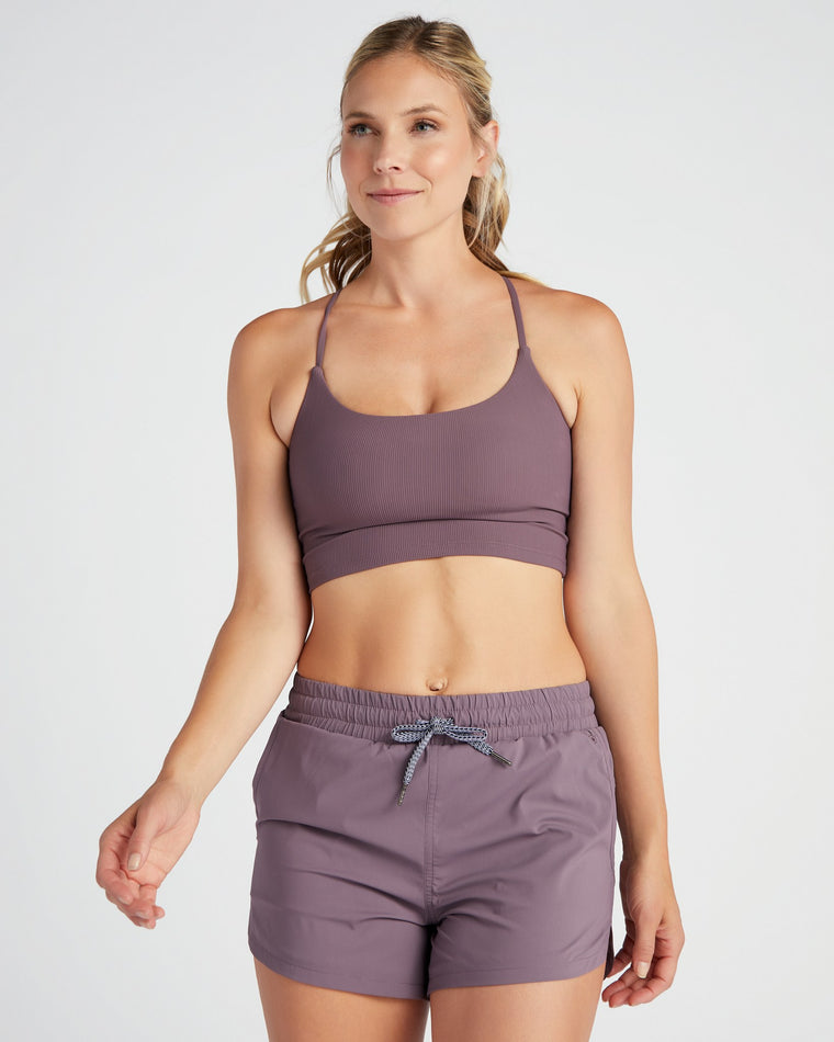 Berry Wine $|& Glyder Pure Ribbed Bra - SOF Front