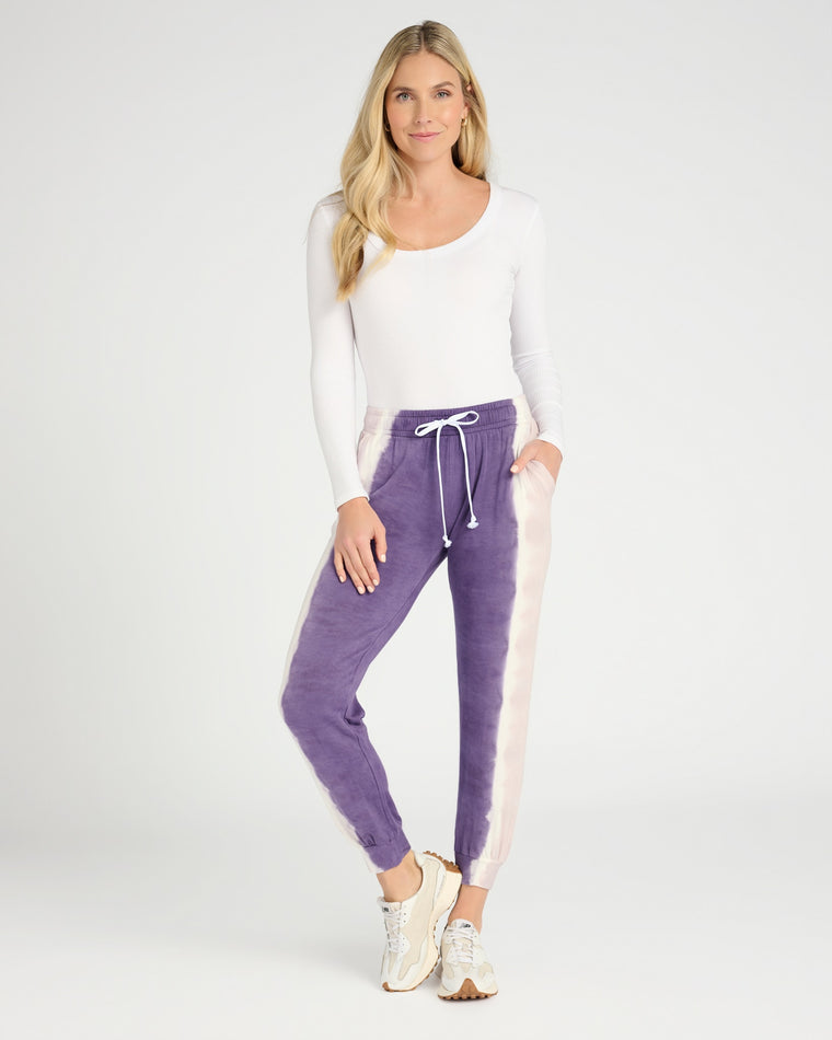 Purple Sage Racing Stripe $|& 78 & Sunny Coral Terrace Tie Dye Jogger - SOF Full Front