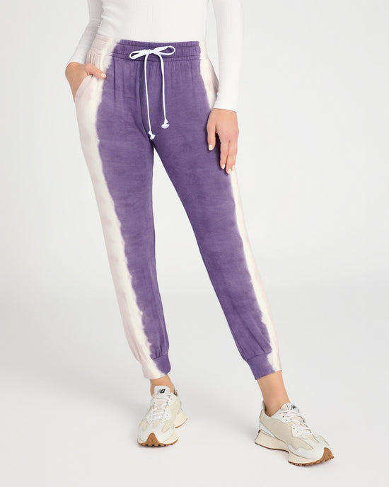 Purple Sage Racing Stripe $|& 78 & Sunny Coral Terrace Tie Dye Jogger - SOF Front