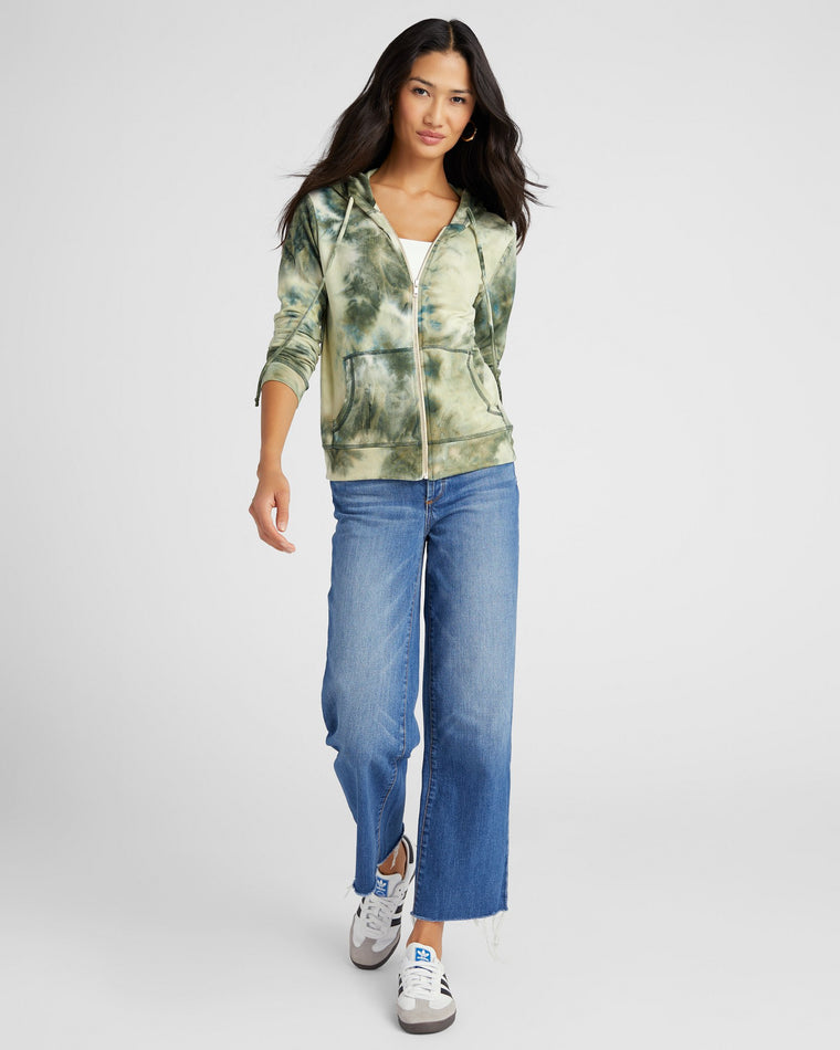 Green $|& 78 & Sunny Union Square Tie Dye Zip Up - SOF Full Front