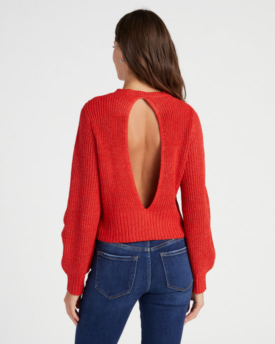 Red $|& Cozy CO Ribbed Knit Open Back Pullover - SOF Back