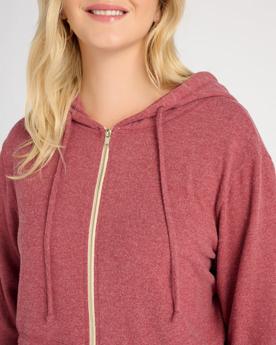 Heathered Cabernet $|& 78 & Sunny Culver City Hoodie - SOF Detail