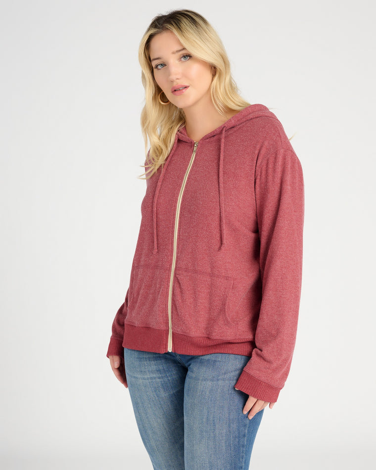 Heathered Cabernet $|& 78 & Sunny Culver City Hoodie - SOF Front