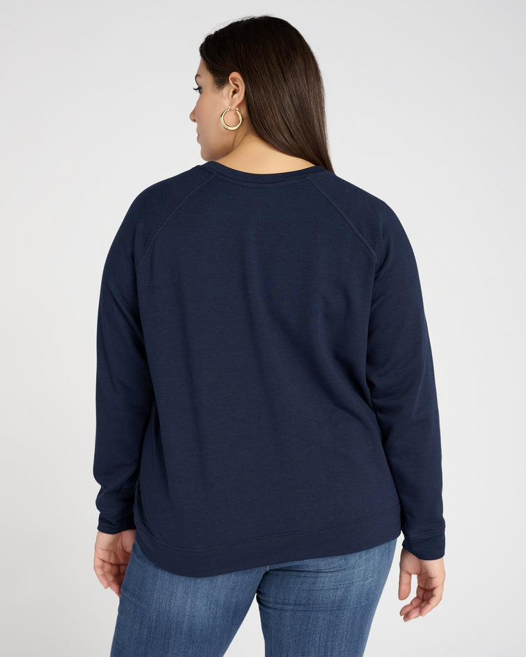 Navy $|& 78 & Sunny Sunset Graphic Sweatshirt - SOF Back