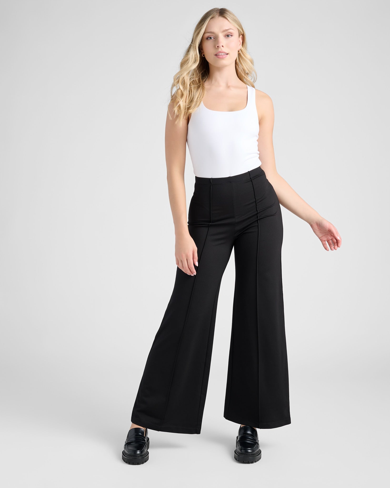 High Waist Front Seam Wide Leg Ponte Pant – Wantable
