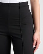 Black $|& Max Studio High Waist Front Seam Wide Leg Ponte Pant - SOF Detail