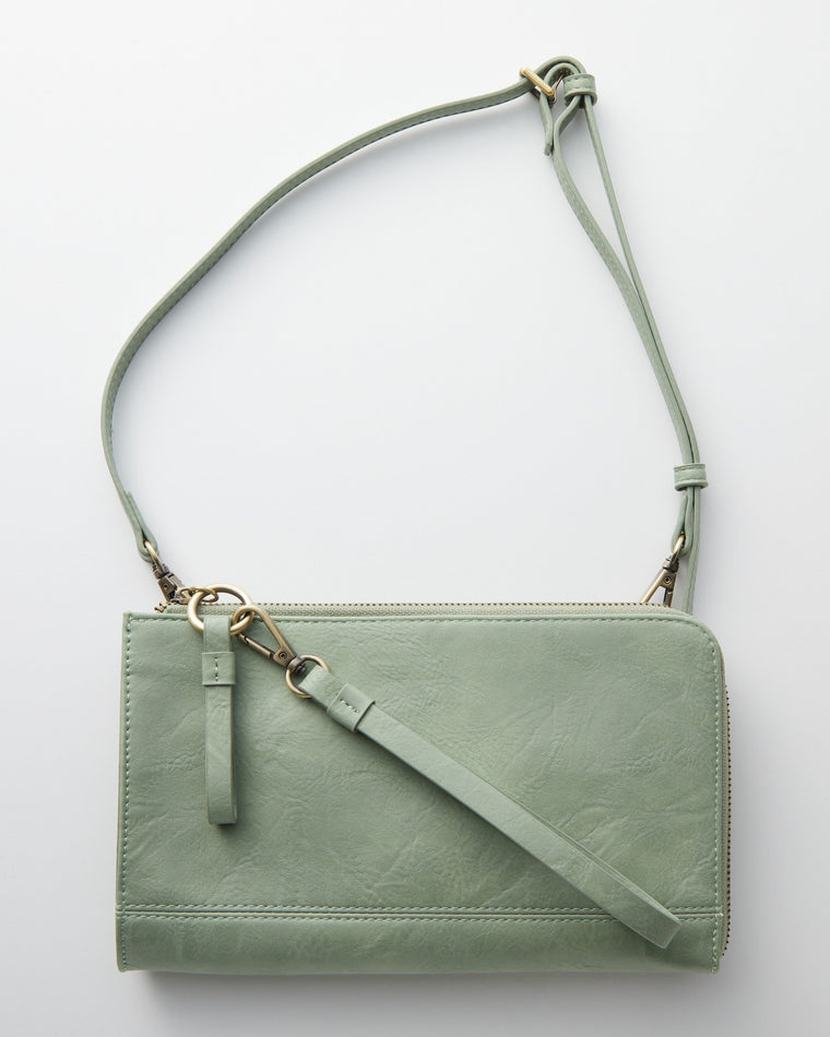 Cameo Green $|& Joy Susan Karina Convertible Wristlet & Wallet - Hanger Front