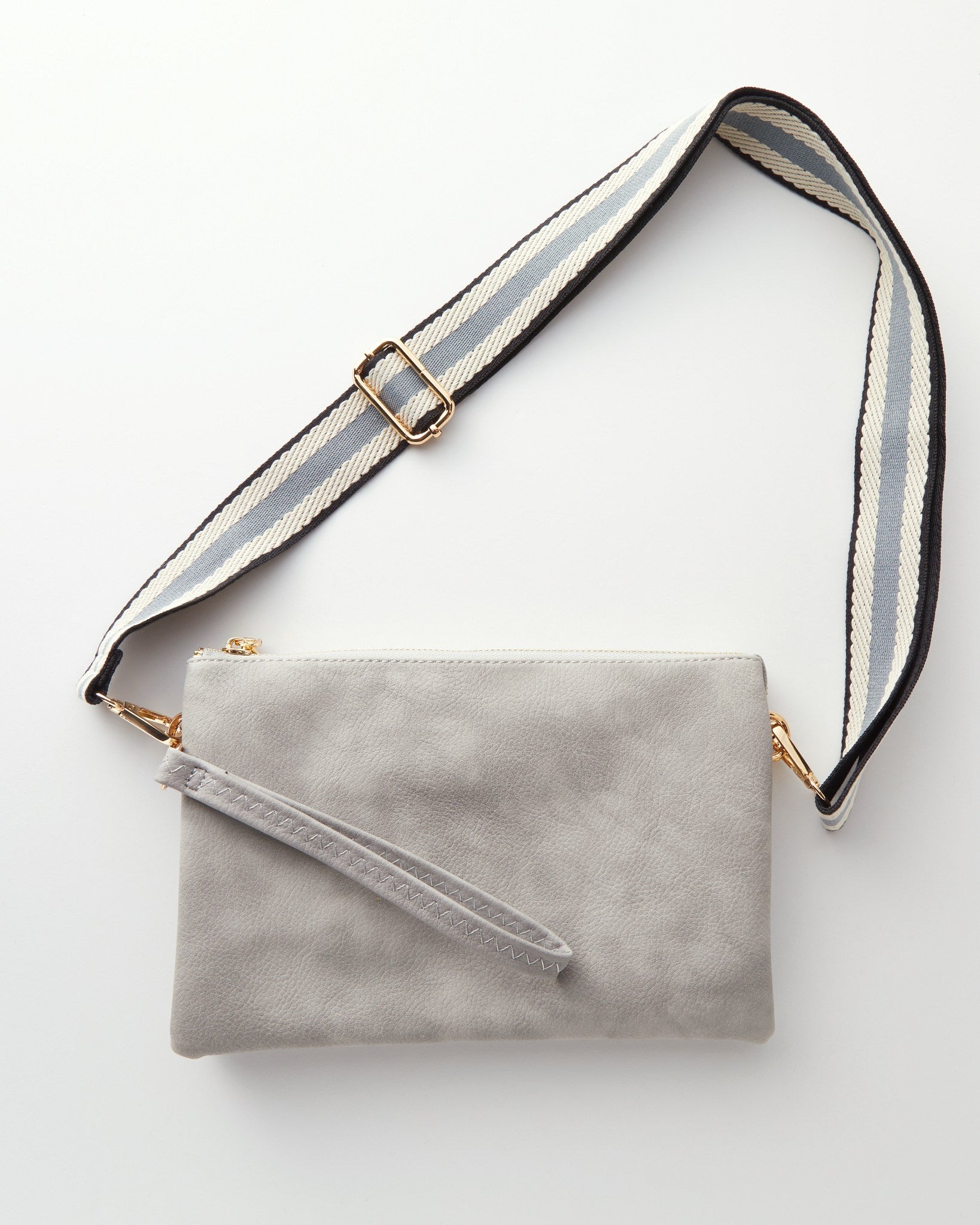 Light Grey $|& Jen & Co. Izzy Crossbody - Hanger Detail