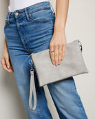 Light Grey $|& Jen & Co. Izzy Crossbody - SOF Full Front