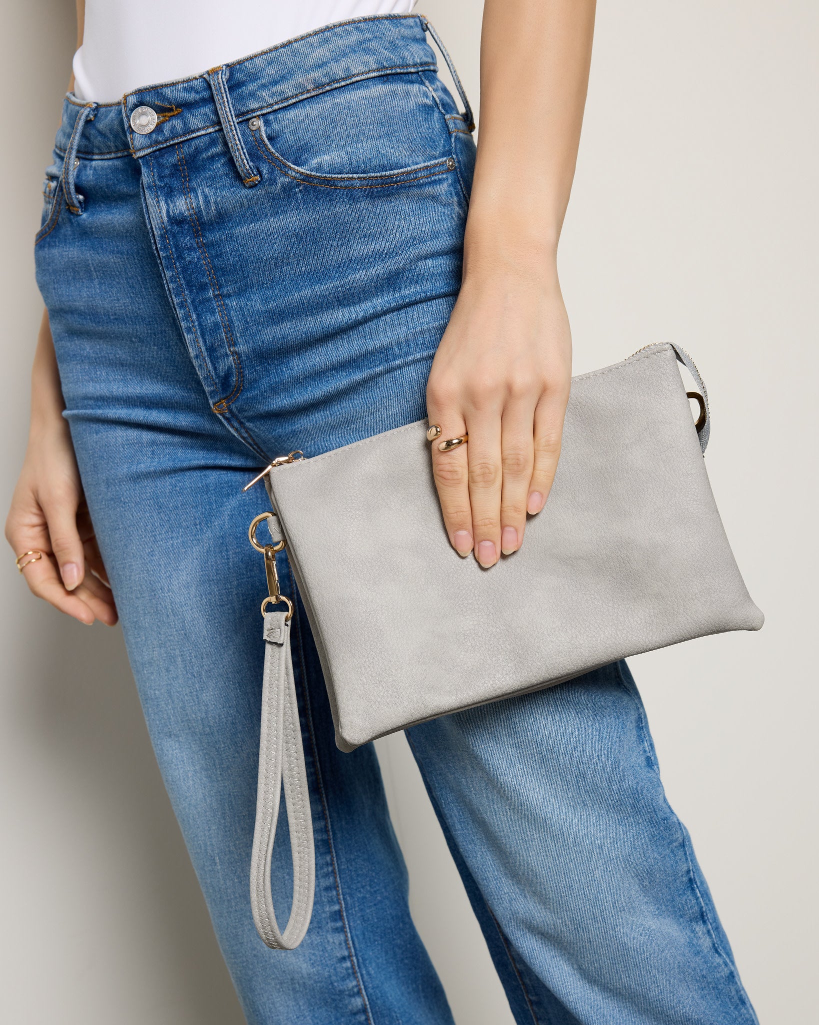 Light Grey $|& Jen & Co. Izzy Crossbody - SOF Full Front