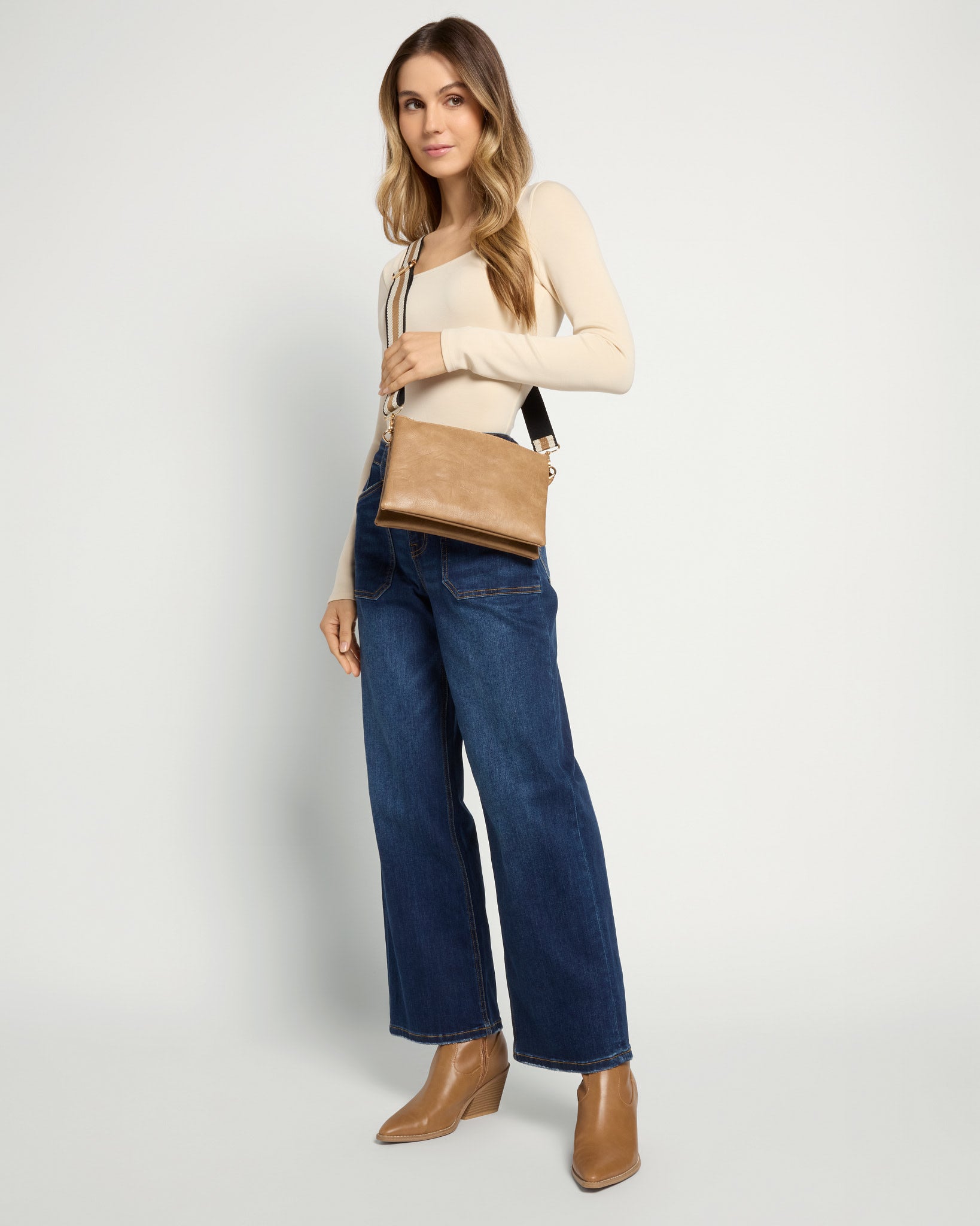 Taupe $|& Jen & Co. Izzy Crossbody - UGC On Fig