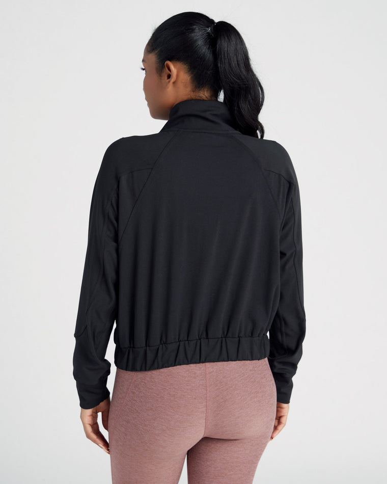Black $|& Interval Lifestyle Lux Zip Up - SOF Back