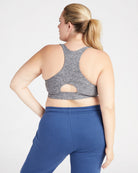 Heather Grey $|& Interval Spacedye Square Neck Open Back Bra - SOF Back