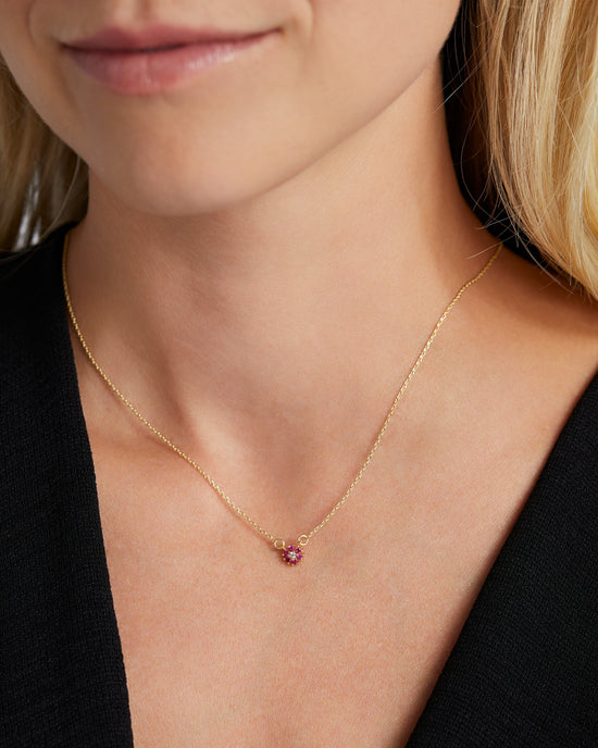 14k Gold/Pink $|& Bryan Anthonys Bloom Dainty Necklace - SOF Detail