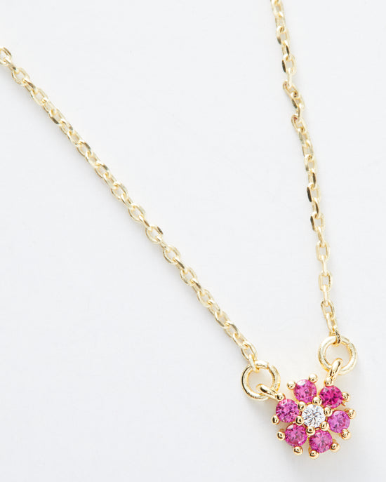 14k Gold/Pink $|& Bryan Anthonys Bloom Dainty Necklace - Hanger Detail