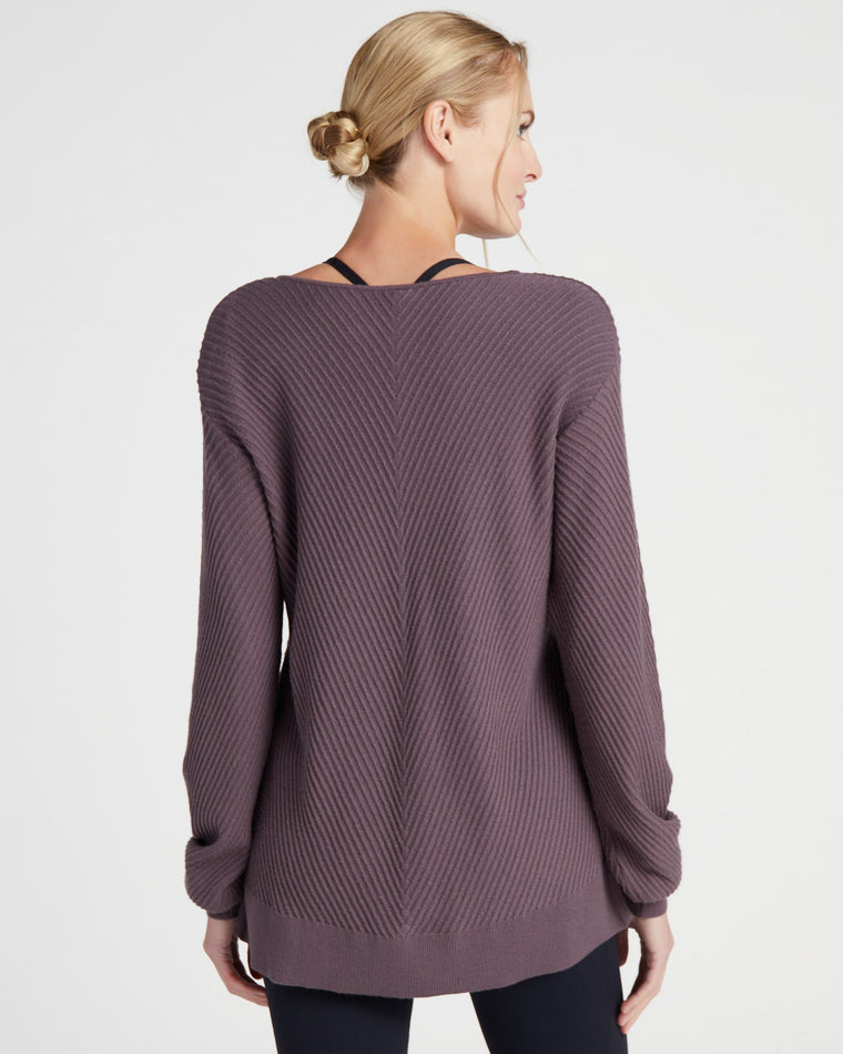 Berry Wine $|& Glyder Luxury Ribbed Sweater - SOF Back