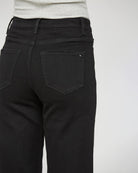 Black Beauty $|& Mica Denim Wide Leg Cropped Jeans - VOF Detail