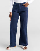 Dark Navy $|& Mica Denim High Rise Wide Leg - SOF Front