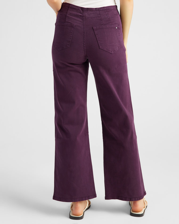 Plum Purple $|& Mica Denim High Rise Wide Leg - SOF Back