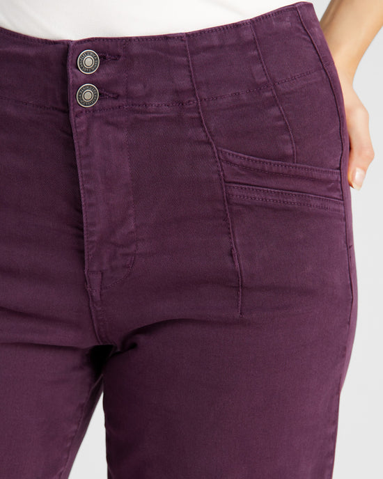 Plum Purple $|& Mica Denim High Rise Wide Leg - SOF Detail