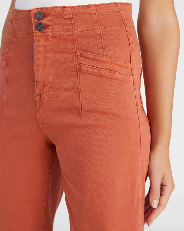 Penny Orange $|& Mica Denim High Rise Wide Leg Cropped Pant - SOF Detail