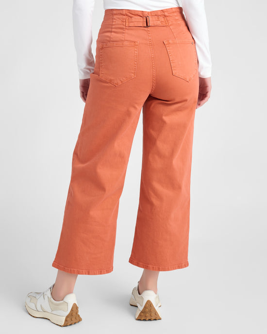 Penny Orange $|& Mica Denim High Rise Wide Leg Cropped Pant - SOF Back