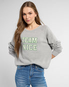 Heather Grey $|& Project Social T Team Nice/Naughty Reversible Sweatshirt - SOF Front