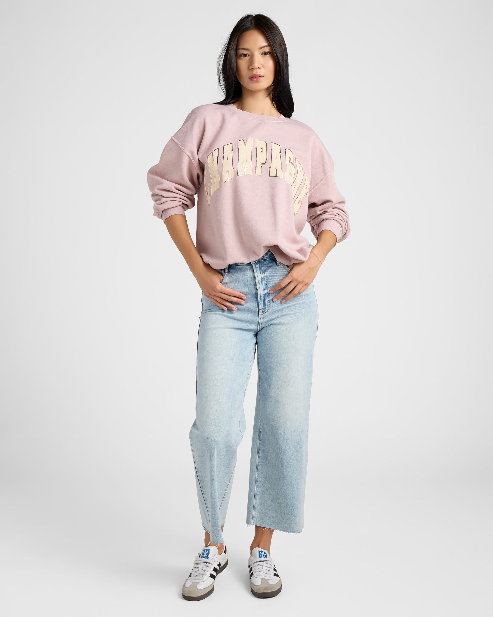 Shadow Pink $|& Project Social T Champagne Sweatshirt - SOF Full Front