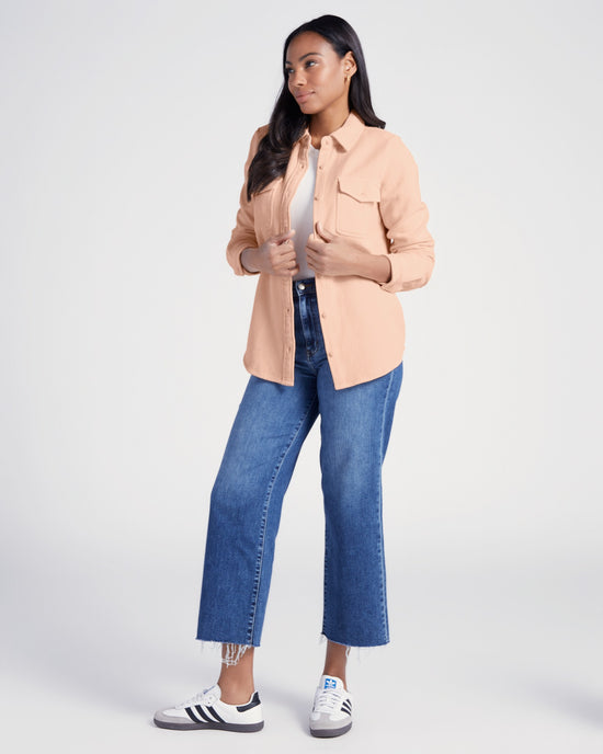 Bubble Pink $|& Thread & Supply Brylee Shirt Jacket - SOF Full Front